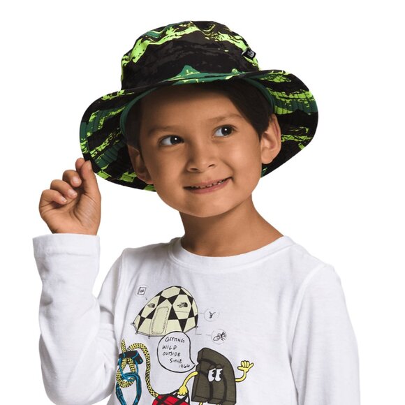 The North Face Class V Deep Grass Green Mountain Panorama Print Brimmer Hat Yth - Picture 1 of 7